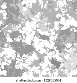 Monochrome spray paint. Seamless pattern with spots and divorces.