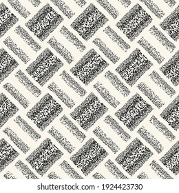 Monochrome Sprayed Paint Textured Checked Pattern