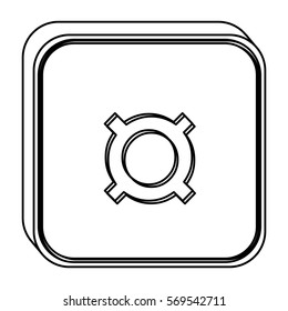 monochrome square contour with currency symbol of common use