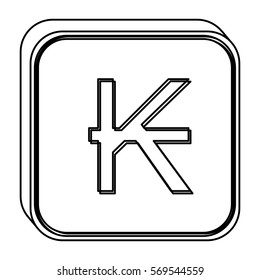 monochrome square contour with currency symbol of laos