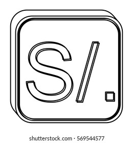 monochrome square contour with currency symbol of sol peru