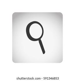 monochrome square frame with silhouette magnifying glass vector illustration