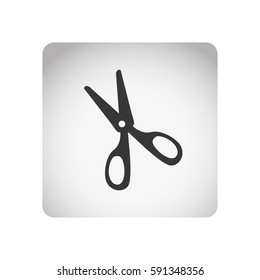 monochrome square frame with silhouette scissors tool vector illustration