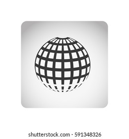 monochrome square frame with silhouette sphere grid world vector illustration