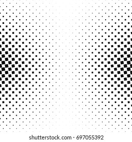 Monochrome square pattern - geometrical halftone abstract vector background graphic design from angular squares