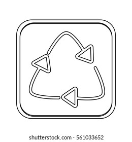 monochrome square with recycling symbol with arrows