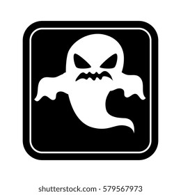 monochrome square silhouette with ghost