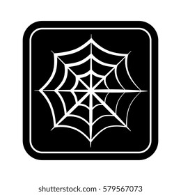 monochrome square silhouette with spiderweb