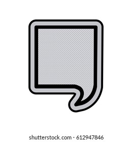 monochrome square speech and black outline with dotted background vector illustration