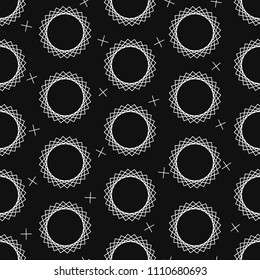 Monochrome Star Geometry Seamless Pattern Vector