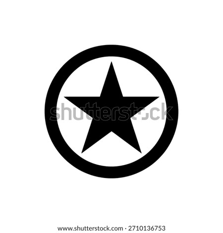 Monochrome Star Inside Circle Design Simple Star Graphic Black and White Logo Emblem Symbol