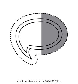 monochrome sticker of cloud speech with tail vector illustration