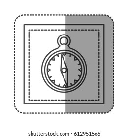 monochrome sticker frame with compass vector illustration