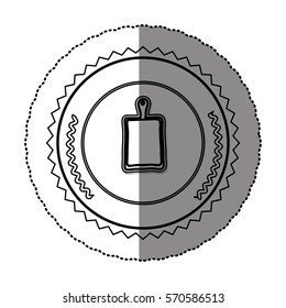monochrome sticker round frame with chopping board