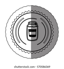 monochrome sticker round frame with glass jam