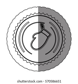 Monochrome Sticker Round Frame With Oven Mitts