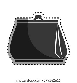 monochrome sticker woman purse icon design
