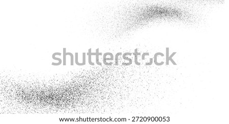 Monochrome stipple gradient, soft speckle bloom and haloed center, subtle vignette ring. Fine dot dispersion, airy fade, clean negative core; vector illustration