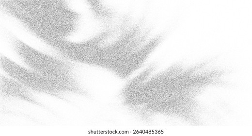 Monochrome stippled cloud shape built with compact bitmap dots and pixel grain. Organic waveform aesthetic mimicking digital static or fog. Grunge-inspired 8 bit dither texture, vector illustratio