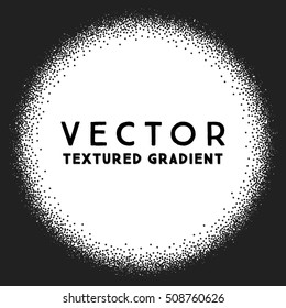 Monochrome stippled round  gradient texture, abstract noir background