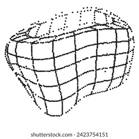 Monochrome Stippled Woven Basket Texture Illustration Vector