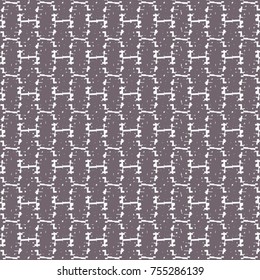  Monochrome stitched patchwork pattern. Abstract vector.