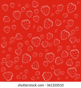 Monochrome strawberry background. Can be used in decorating and wallpaper design. 