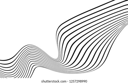 monochrome stripe waving line background pattern