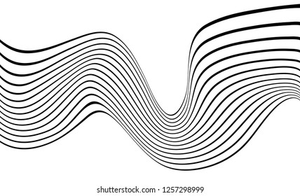 monochrome stripe waving line background pattern