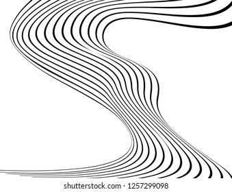 monochrome stripe waving line background pattern