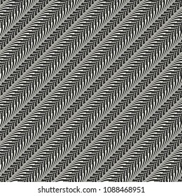 Monochrome Striped Complexity Textured Background. Seamless Pattern.