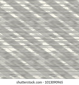 Monochrome Striped Glitch Textured Pattern
