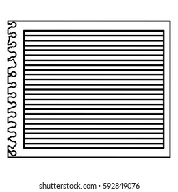 monochrome striped notebook sheet in blank vector illustration