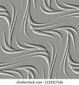 Monochrome Striped Optical Wave Pattern