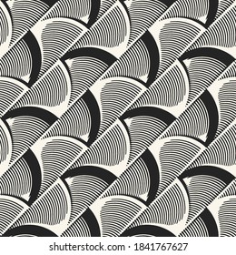 Monochrome Striped Textured Broken Wave Pattern