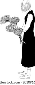 Ilustración monocroma elegante con hidrangea seca