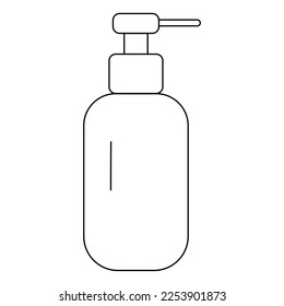 Monochrome stylish vintage soap in a soap dish,dispenser. Vector bathroom object in a simple line style