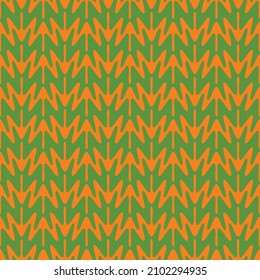 Monochrome Stylish Wavy Retro Zigzag Seamless Vector Pattern Perfect for Interior Design Allover Print Bright Orange Green Tones