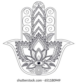 Vector Hamsa Hand Drawn Symbol Ethnic Stock Vector (Royalty Free) 622446299