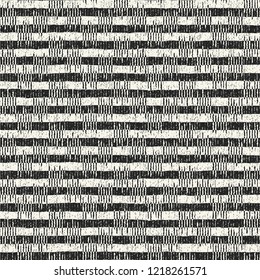 Monochrome Subtle Checked Brushed Textured Distressed Background. Seamless Pattern.