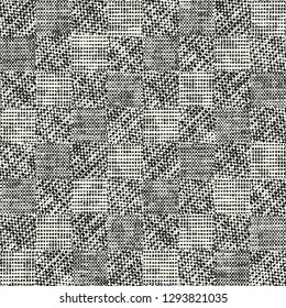 Monochrome Subtle Checked Complexity Textured Background. Seamless Pattern.