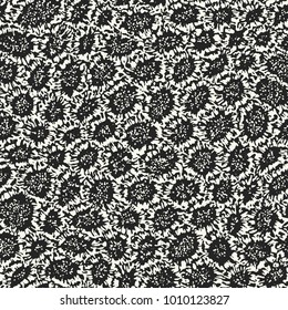 Monochrome Sunflower Mottled Textured Pattern