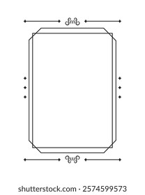 monochrome swirl frame decoration isolated