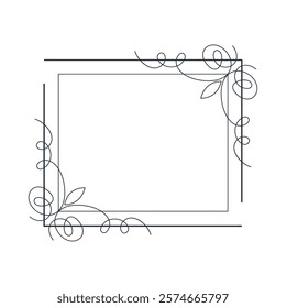 monochrome swirl frame decoration isolated