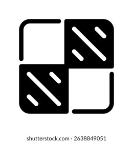 Monochrome Symbol of a Classic Game Board Surface