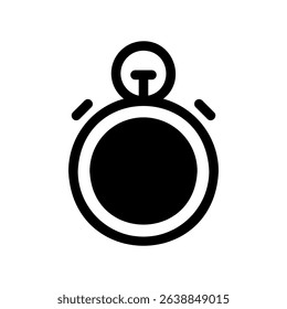 Monochrome Symbol Representing a Timer or Chronometer for Sports