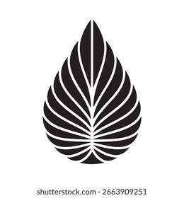 Forma de gota de lágrima monocromática composta de linhas e curvas vetoriais limpas