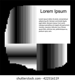 Monochrome Template for Banners, Brochures, Posters, Stickers and Advertising Actions. Striped Background. Vector Illustration.