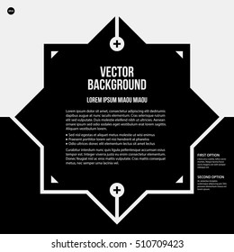 Monochrome text background in strict style. Useful for presentations and web design.