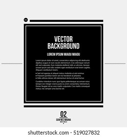 Monochrome text background in strict style. Useful for presentations and web design.
